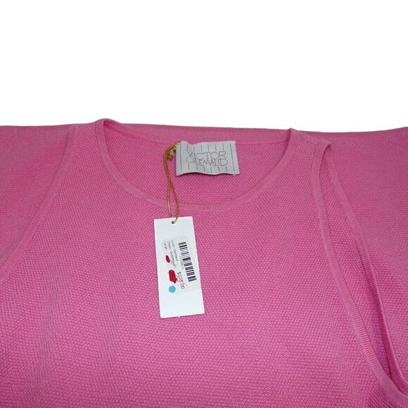 Victor Glemaud Pique Tank Dress Bubblegum Pink  Cut out Back Size L NWT - Picture 4 of 7